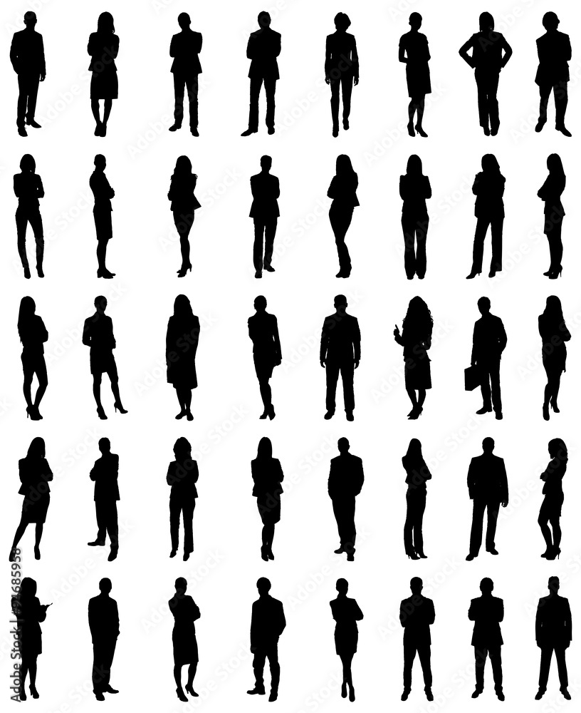 Set Of Businesspeople Silhouettes Set Of Businesspeople Silhouettes