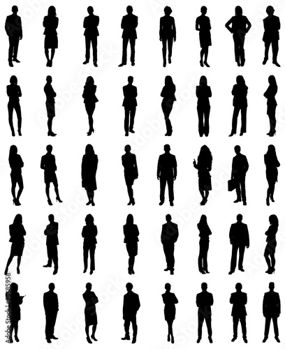 Set Of Businesspeople Silhouettes