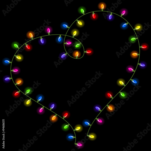 Christmas lights shaped heart

