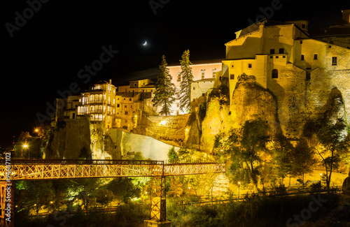 Night shot of Cuenca in Castilla-La Mancha, Spain