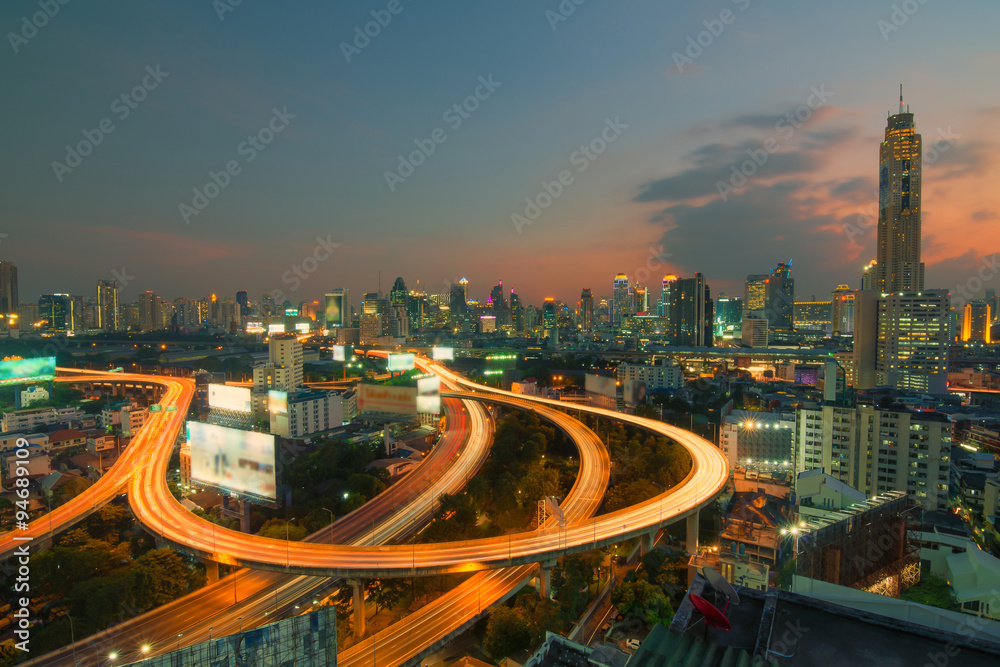 Cityscape in middle of Bangkok,Thailand
