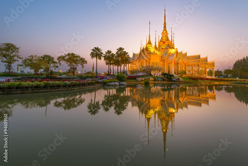 Beautiful temple at twilight time in Thailand