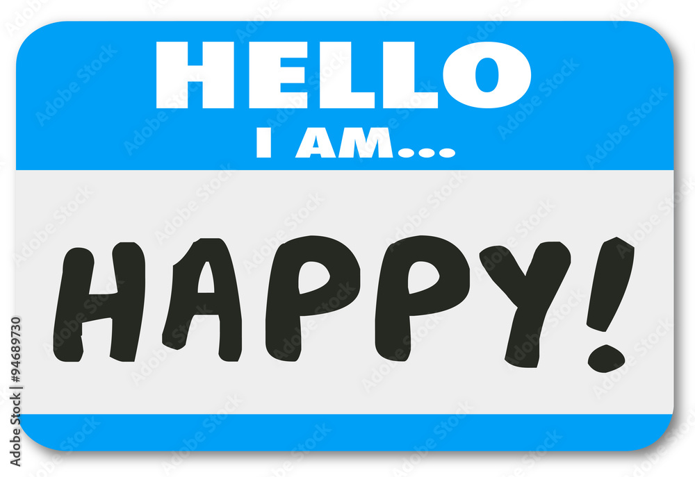 Hello I Am Happy Words Name Tag Satisfied Customer Stock Illustration ...