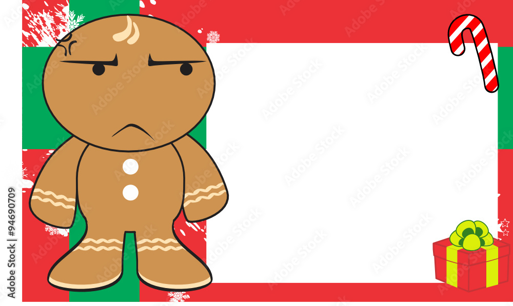 Fototapeta premium gingerbread kid cartoon expression background in vector format