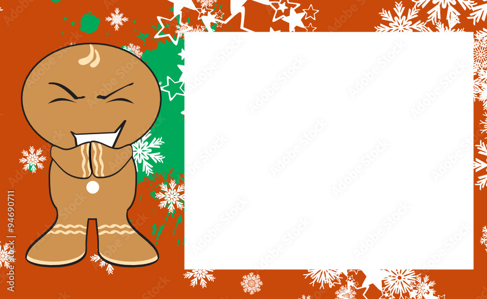 Fototapeta premium gingerbread kid cartoon expression background in vector format