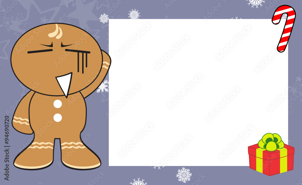 gingerbread kid cartoon expression background in vector format