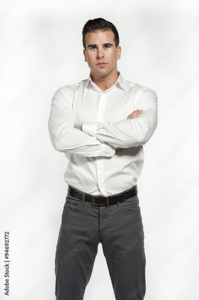 Athletic White Male in Fitted Shirt Athletic White Male in Fitted Shirt