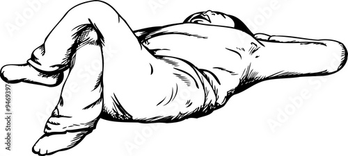 Outline of Person Relaxing on Back