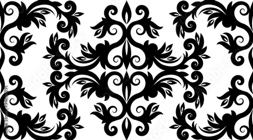 Pattern vintage black vector victorian background