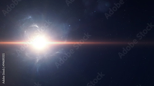 Foto Sunflafe beautiful background in deep space