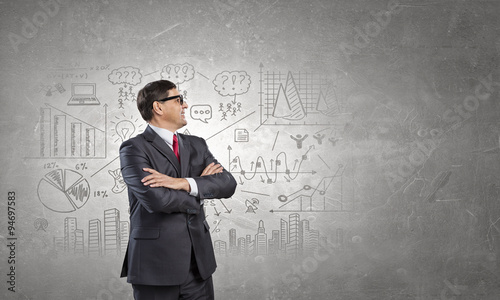 Confident businessman. Concept image