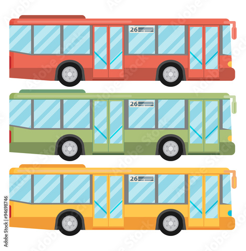 modern flat design public transport items bus stop structure 