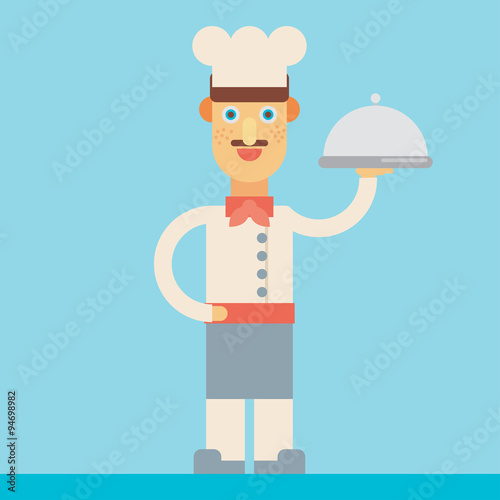 Vector illustration of chef. Flat design