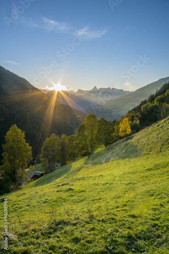 Sonneuntergang in den Alpen