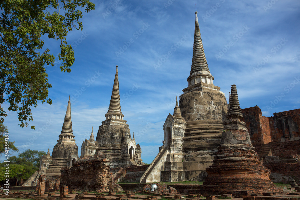 Wat (temple) Phra Si Sanphet was built over 600 years ago. The temple is on the site of the old Royal Palace in Thailand's ancient capital of Ayutthaya.