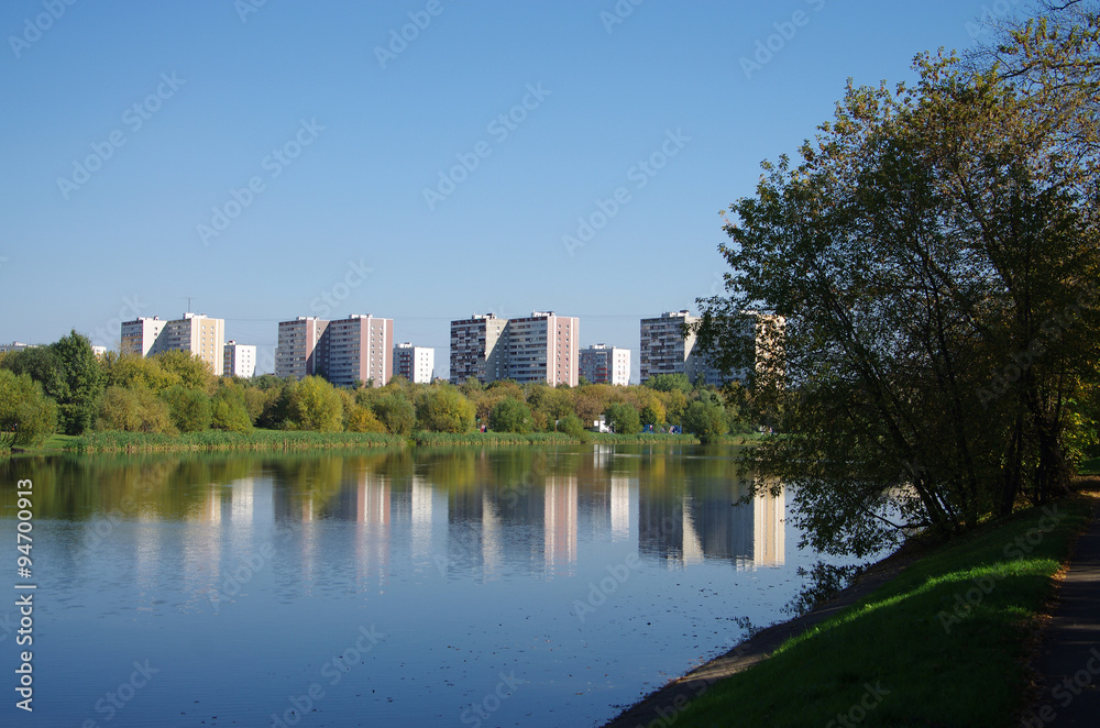 MOSCOW, RUSSIA - September 23, 2015: Housing estate in Izmaylovo MOSCOW, RUSSIA - September 23, 2015: Housing estate in Izmaylovo