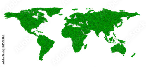 Grass World Map Shape
