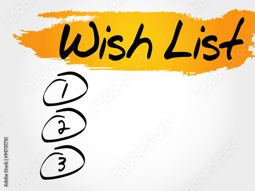Wish List blank list, business concept