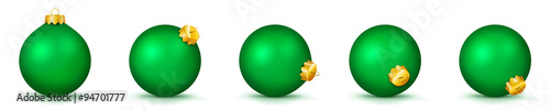 Vektor Weihnachtskugeln in grün - verschiedenen Perspektiven - Isoliert auf weißem Hintergrund - Jede Kugel ist gruppiert und mit weißer Hintergrund-Ebene - Set, Sammlung, Kollektion, Gruppierung