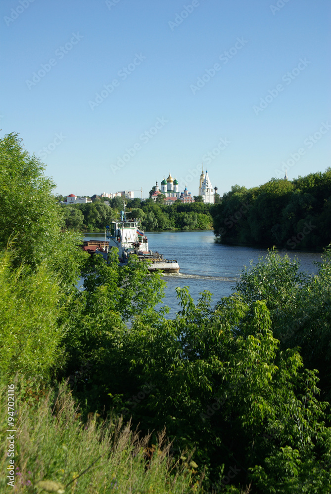 View of historical center in Kolomna from  the river