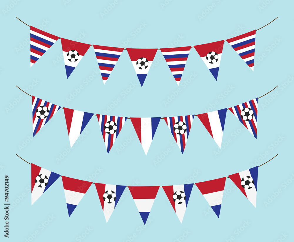 Obraz premium Dutch soccer flag garland