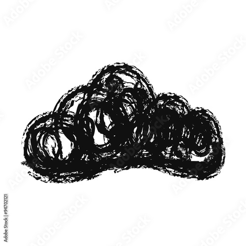 scetch cloud icon, vector illustration. Flat design style