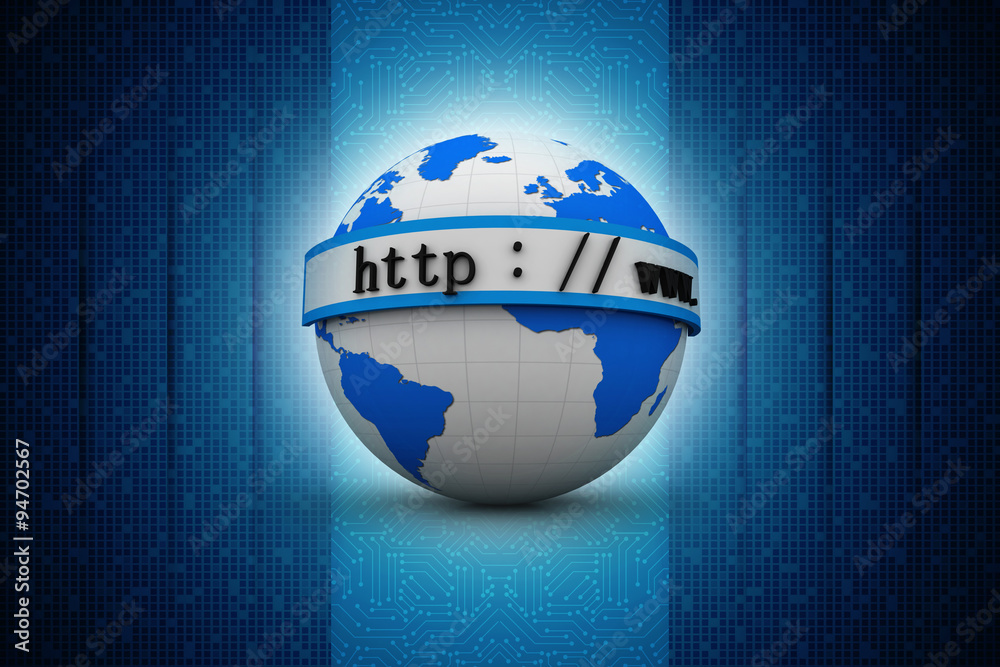 3d illustration Network community concept . globe with http sign 3d illustration Network community concept . globe with http sign