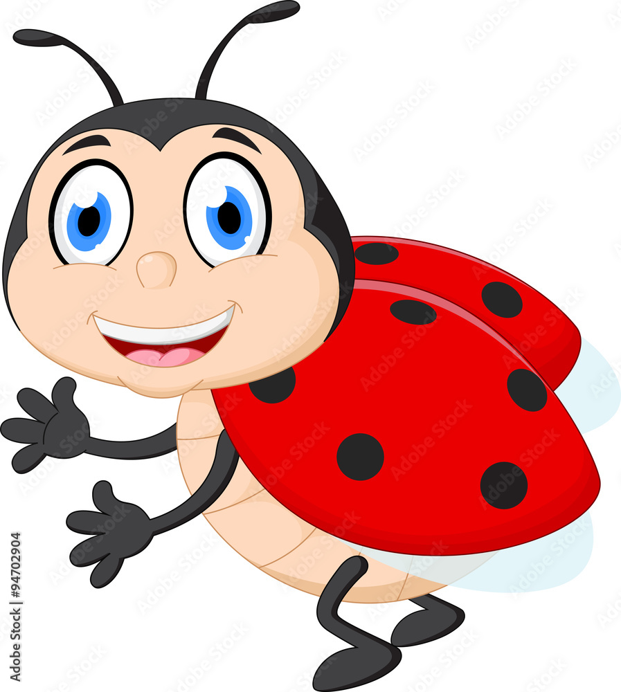 Naklejka premium Cute ladybug cartoon