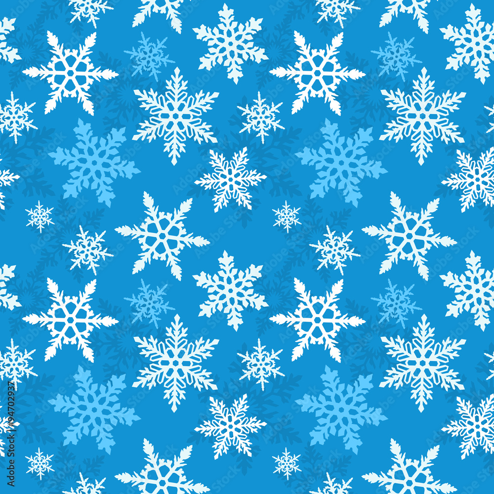 Christmas Snowflake Seamless Vector Pattern