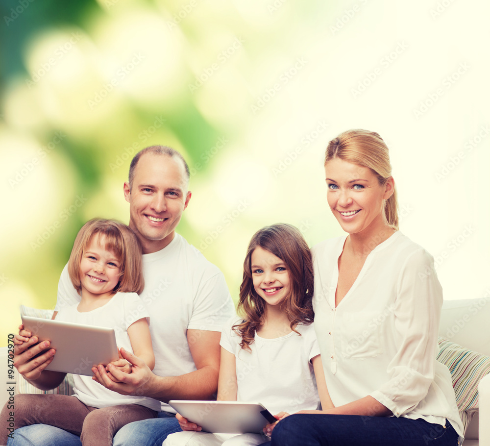 happy family with tablet pc computers happy family with tablet pc computers