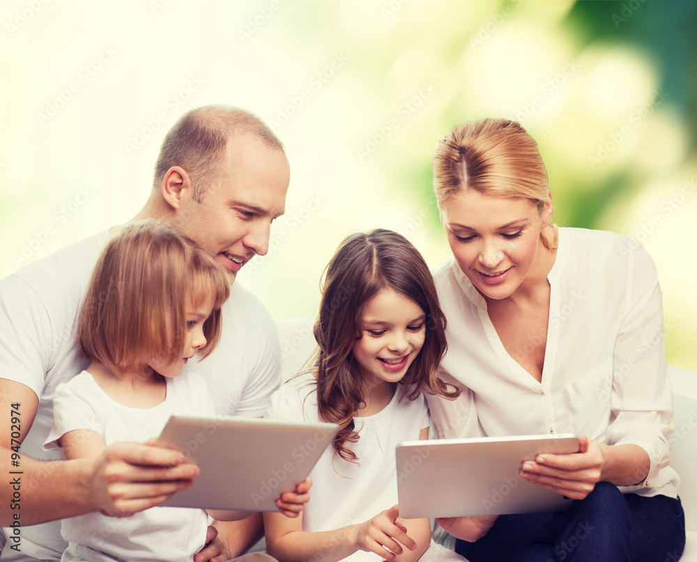 happy family with tablet pc computers happy family with tablet pc computers