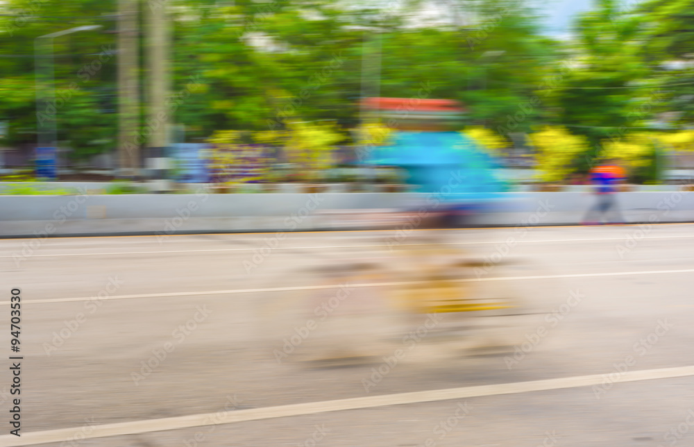 A racing bike rider's slow speed shutter A racing bike rider's slow speed shutter