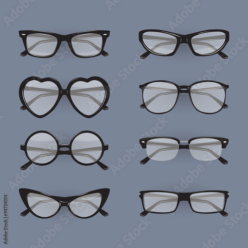 Set of different glasses