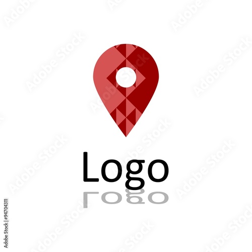the logo in red