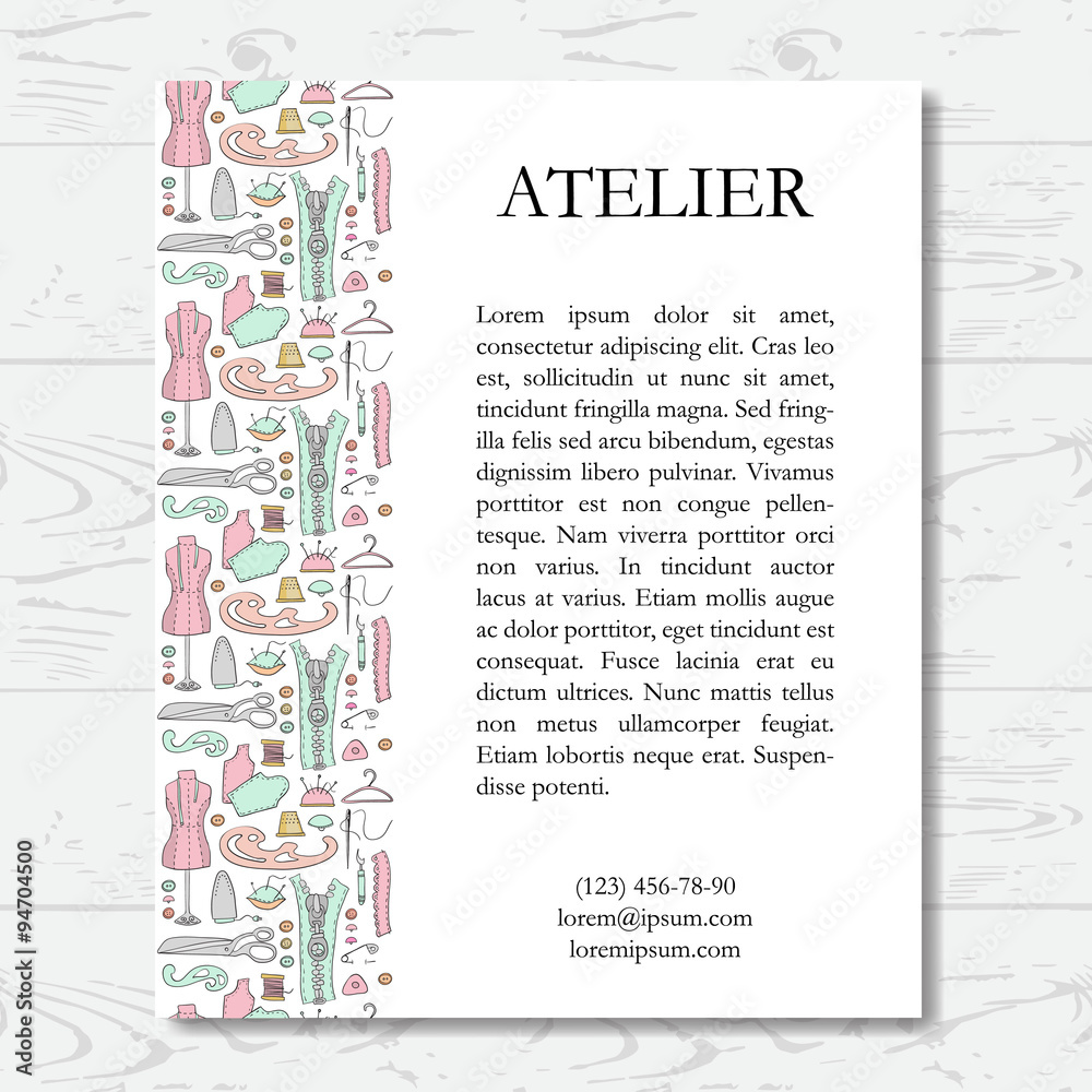 Naklejka premium Template for atelier card