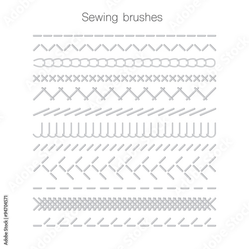 Set of swing seams. Vector illustration