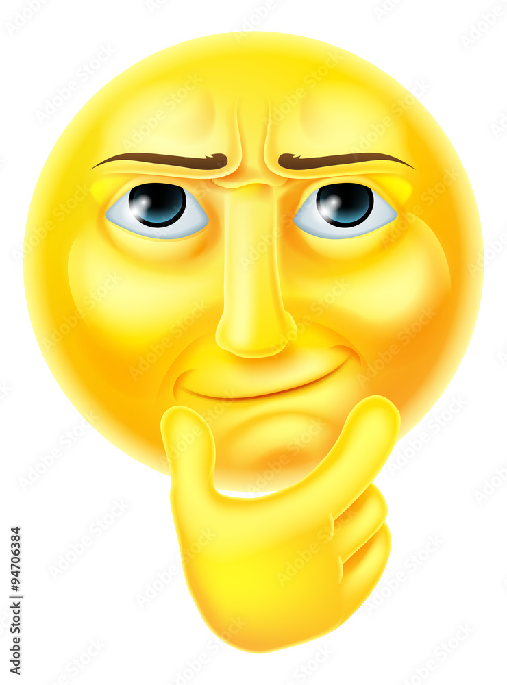 Thinking Emoji Emoticon Stock Vector | Adobe Stock