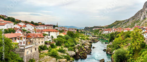 Panorama of Mostar old town - Herzegovina