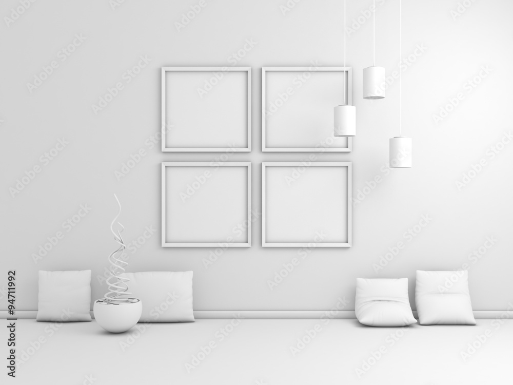 3d rendered moderrn interior.