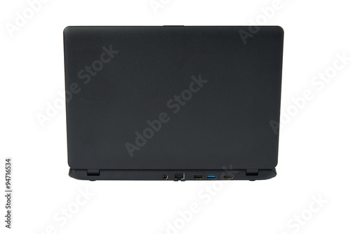backside of black laptop