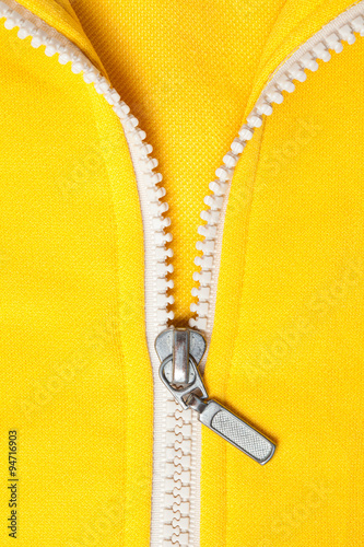 zipper on yellow shirt photo