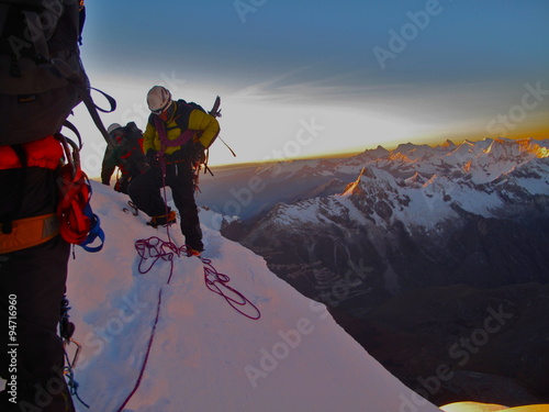 Arête sommitale du Chopicalqui, Cordillère Blanche, Pérou