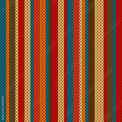 Vector striped pattern on the wool knitted texture