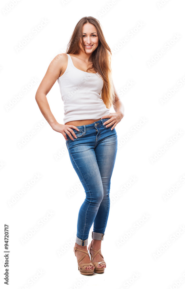 pretty girl posing isolated on a white background pretty girl posing isolated on a white background