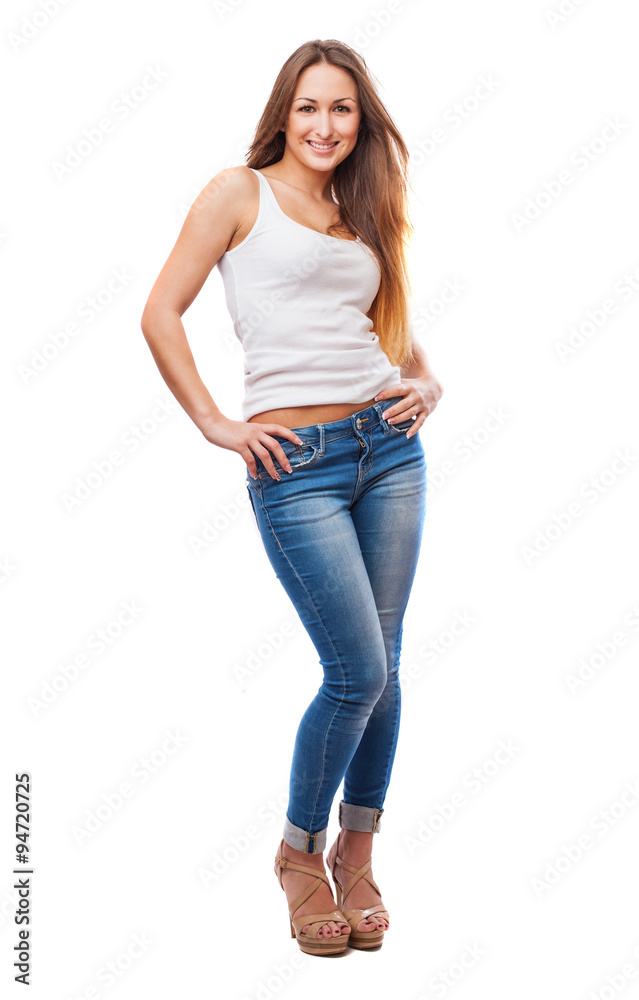 pretty girl posing isolated on a white background pretty girl posing isolated on a white background