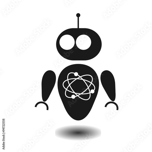 black flat robot vector