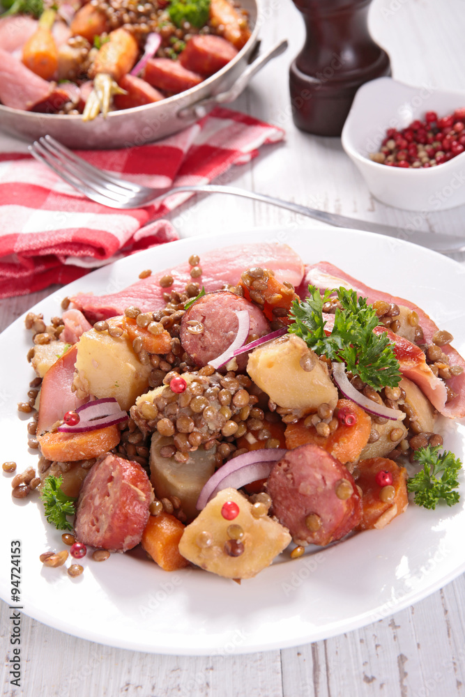 lentils with vegetable and meats lentils with vegetable and meats