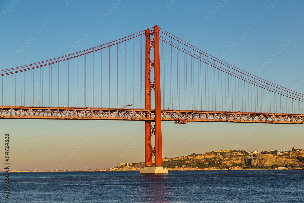 Obraz premium Rail bridge in Lisbon, Portugal.
