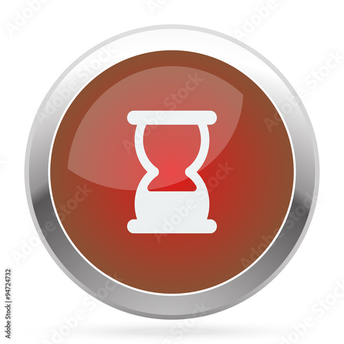 White Hourglass icon on red web app button