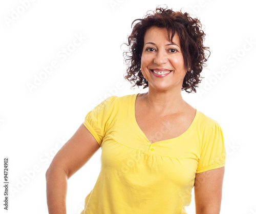 portrait of a pretty middle age woman standing